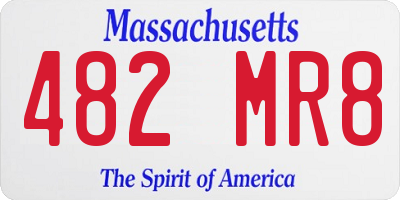MA license plate 482MR8