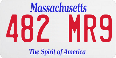 MA license plate 482MR9