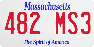 MA license plate 482MS3