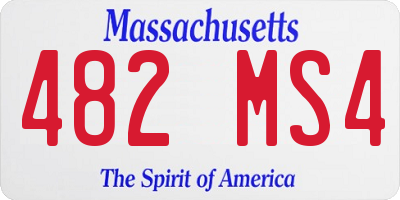 MA license plate 482MS4
