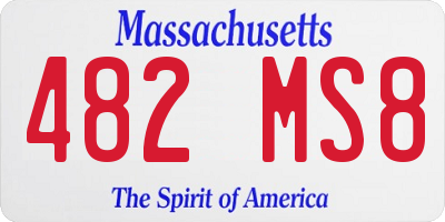MA license plate 482MS8