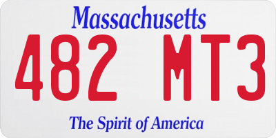 MA license plate 482MT3