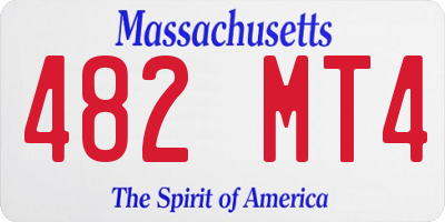 MA license plate 482MT4