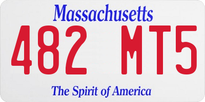 MA license plate 482MT5