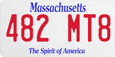 MA license plate 482MT8