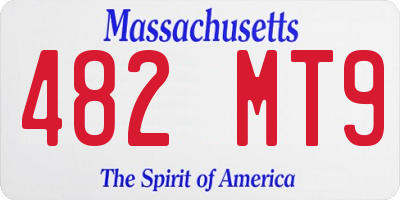 MA license plate 482MT9