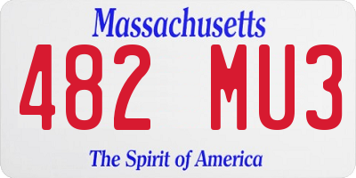 MA license plate 482MU3
