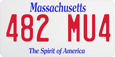 MA license plate 482MU4