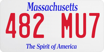 MA license plate 482MU7