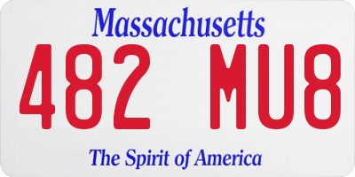 MA license plate 482MU8