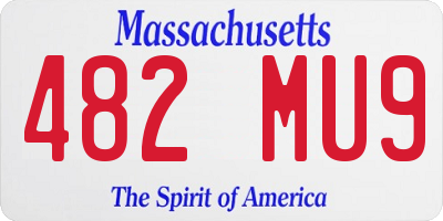 MA license plate 482MU9