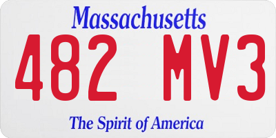 MA license plate 482MV3