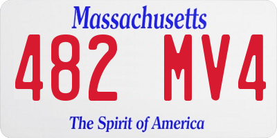 MA license plate 482MV4