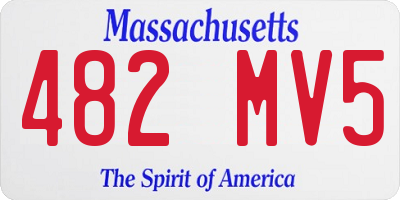 MA license plate 482MV5