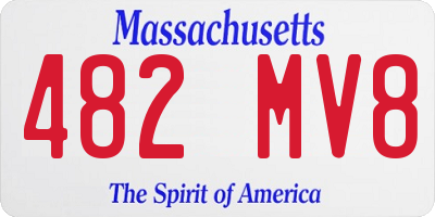 MA license plate 482MV8