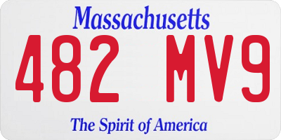 MA license plate 482MV9