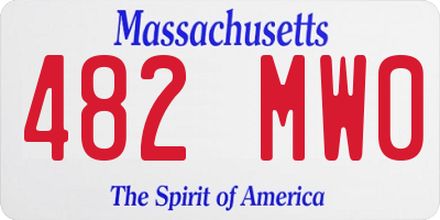 MA license plate 482MW0
