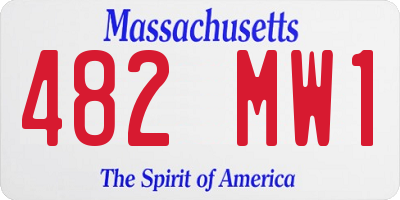 MA license plate 482MW1