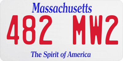 MA license plate 482MW2