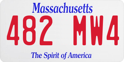 MA license plate 482MW4