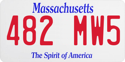MA license plate 482MW5