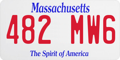 MA license plate 482MW6