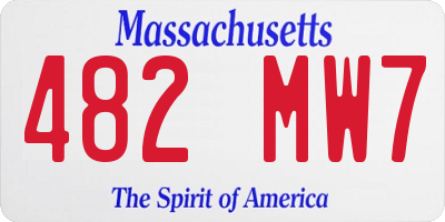 MA license plate 482MW7