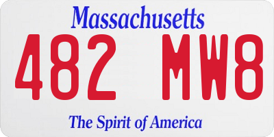 MA license plate 482MW8