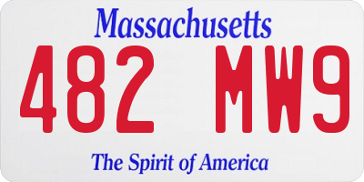 MA license plate 482MW9