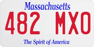 MA license plate 482MX0
