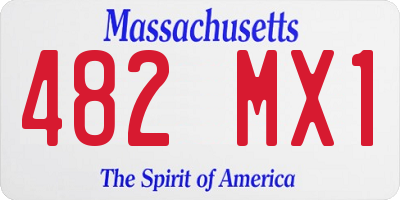 MA license plate 482MX1