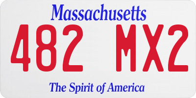 MA license plate 482MX2