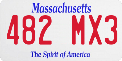MA license plate 482MX3