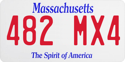 MA license plate 482MX4