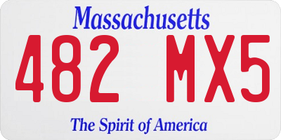 MA license plate 482MX5