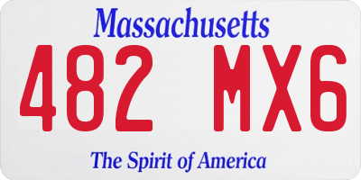 MA license plate 482MX6