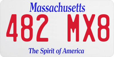 MA license plate 482MX8