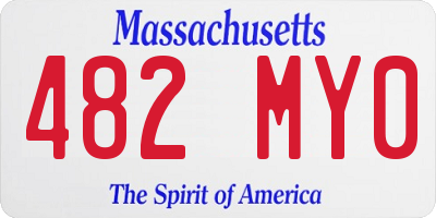 MA license plate 482MY0