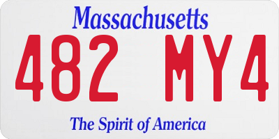 MA license plate 482MY4