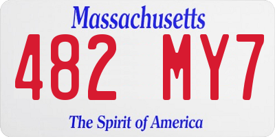 MA license plate 482MY7