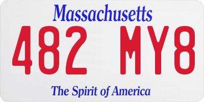 MA license plate 482MY8