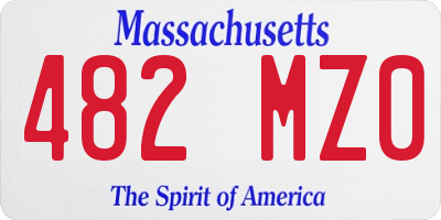 MA license plate 482MZ0
