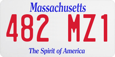 MA license plate 482MZ1