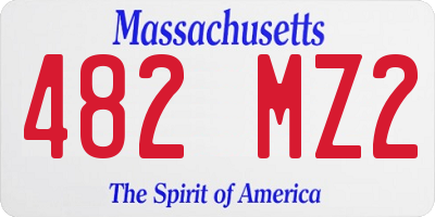 MA license plate 482MZ2