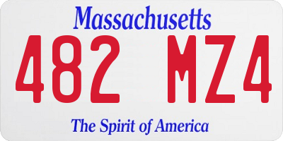 MA license plate 482MZ4