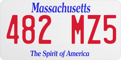 MA license plate 482MZ5