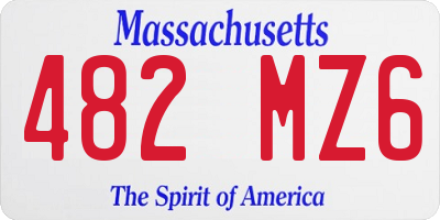 MA license plate 482MZ6