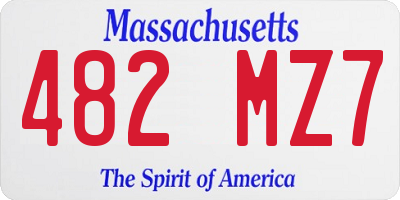 MA license plate 482MZ7