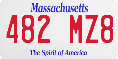 MA license plate 482MZ8