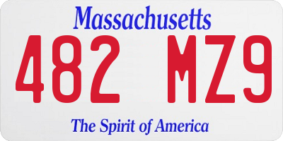 MA license plate 482MZ9